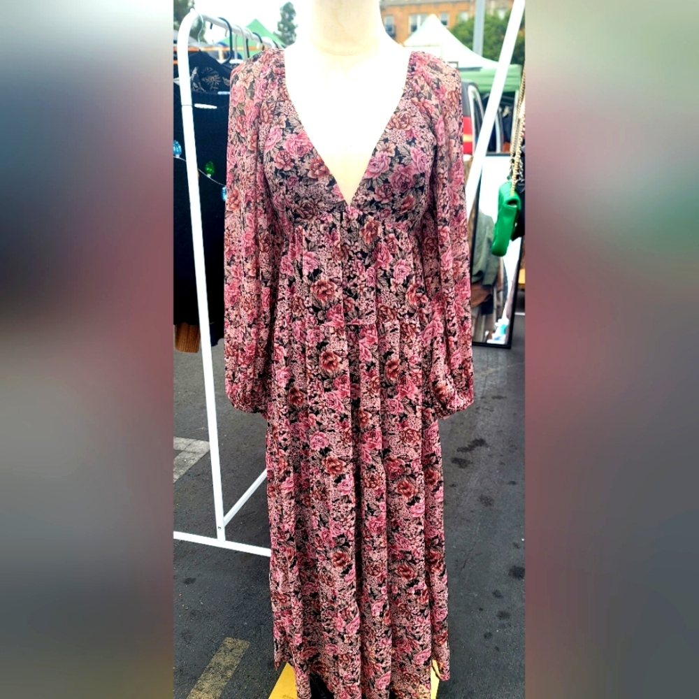 Floral Pink Maxi Dress